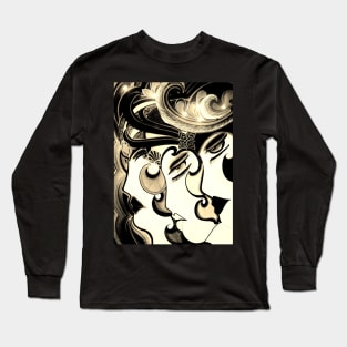 art deco flapper mod dollies by Jacqueline Mcculloch for House of Harlequin Long Sleeve T-Shirt